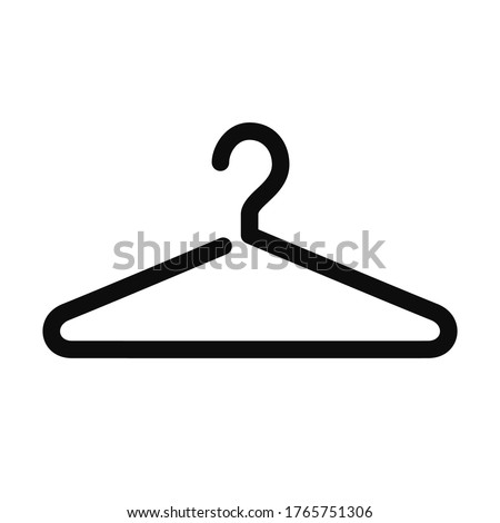 Coat hanger black icon isolated on white background. High quality vector fashion clothes hanger