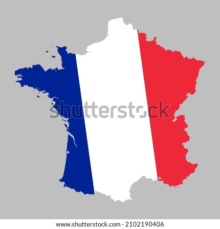 France flag inside the French map borders vector illustration 