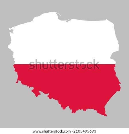 Poland flag inside the Polish map borders vector illustration 