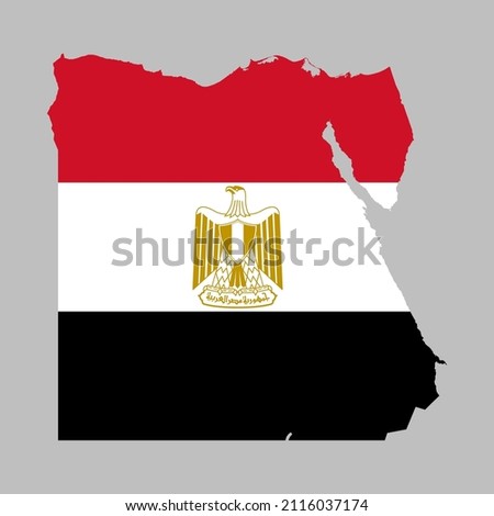 Egypt flag inside the Egyptian map borders vector illustration 