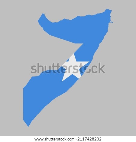 Somalia flag inside the Somali map borders vector illustration 