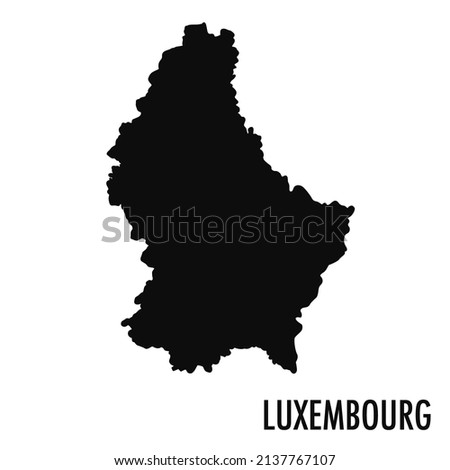 Vector high quality map of the European state of Luxembourg - Simple black silhouette high quality Luxembourg map