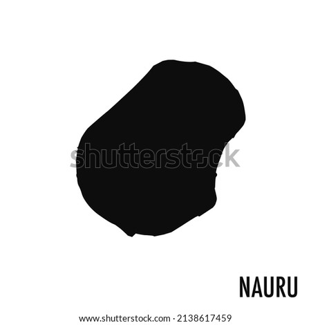 Vector high quality map of the Oceania state of Nauru - Simple black silhouette high quality Nauru map