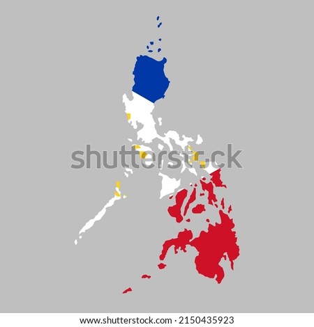 Philippines flag inside the Philippines map borders vector illustration