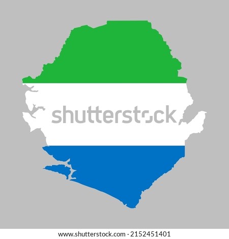 Sierra Leone flag inside the Sierra Leone map borders vector illustration 