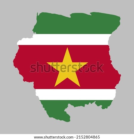 Suriname flag inside map borders vector illustration 