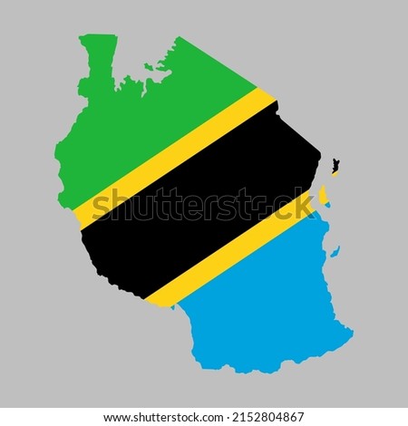 Tanzania flag inside map borders vector illustration 