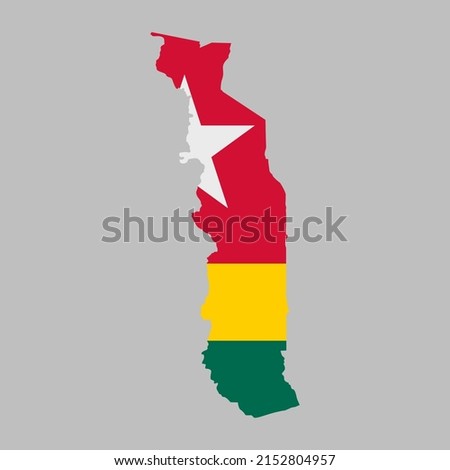 Togo flag inside map borders vector illustration 