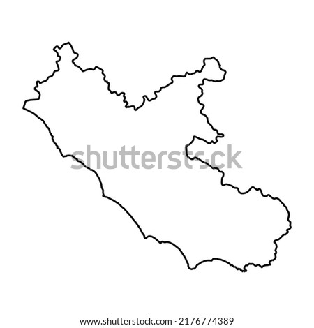 Map of Lazio high quality vector illustration - Hand made line drawing of Lazio Italian region borders