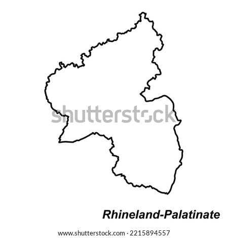 Vector high quality map of the German federal state of Rhineland-Palatinate - Simple hand made line drawing map