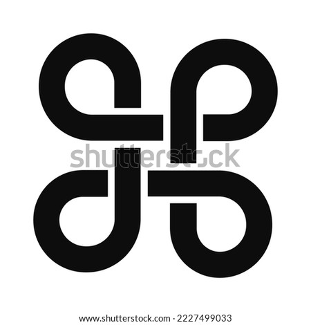 Loop symbol vector flat style illustration - Looped square isolated on white background