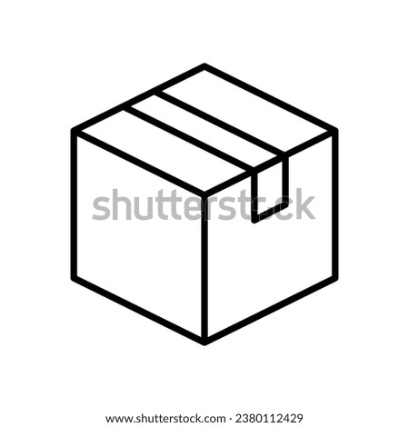 Vector flat style illustration of a closed packing box lone icon isolated - Delivery and e shopping related illustration
