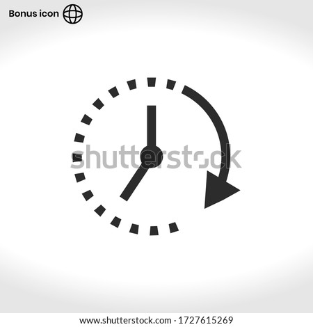 Clock icon vector . Passage of time