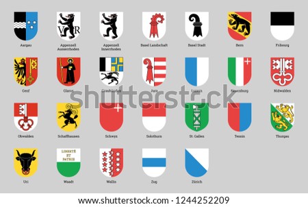 Swiss cantons icon set