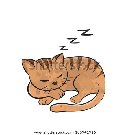 Cat Sleep Cartoon - Vector - 185941916 : Shutterstock