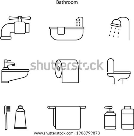 set of bathroom icon isolated on white background from hygiene collection. Bathroom icon trendy and modern Bathroom symbol for logo, web, app, UI. Bathroom icon simple sign. 