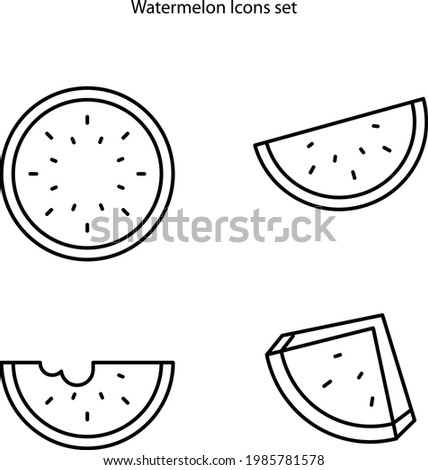 watermelon icons set isolated on white background. watermelon icon thin line outline linear watermelon symbol for logo, web, app, UI. watermelon icon simple sign.