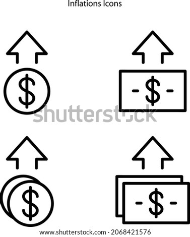 inflation icons isolated on white background. inflation icon thin line outline linear inflation symbol for logo, web, app, UI. inflation icon simple sign.