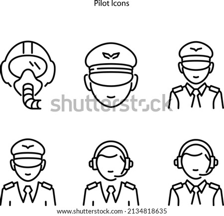 pilot icons isolated on white background. pilot icon thin line outline linear pilot symbol for logo, web, app, UI. pilot icon simple sign. 