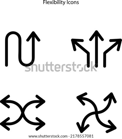 flexibility icons isolated on white background. flexibility icon thin line outline linear flexibility symbol for logo, web, app, UI. flexibility icon simple sign. 