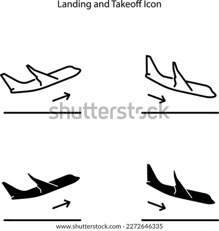 Airplane take off and landing icon isolated on white background from transport collection. Trendy and modern airplane takeoff icon Airplane takeoff symbol for logo, web, app, UI. 