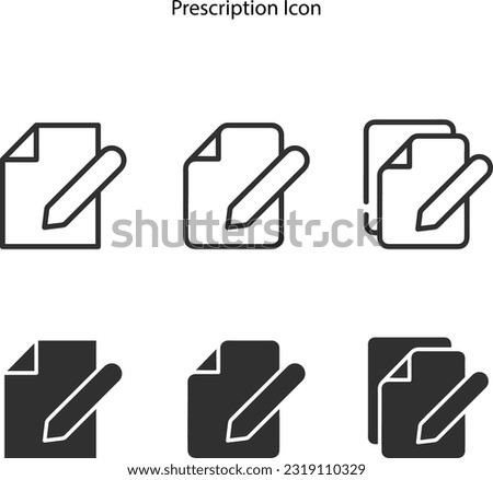 prescription line icons set for app, web, ui, ux, and logo