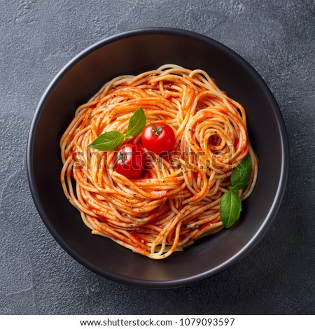 Similar – Image, Stock Photo close-up of spaghetti pasta, shot from above