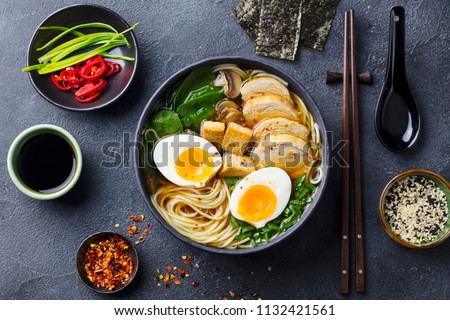 Similar – Image, Stock Photo Delicious Japanese Ramen Soup Plate