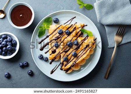 Similar – Image, Stock Photo Blueberries with fork Food