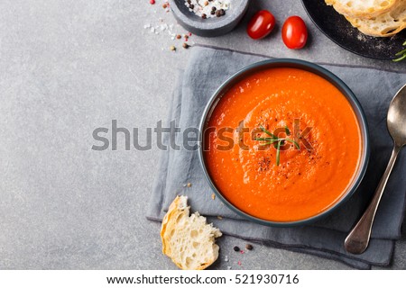 Similar – Foto Bild Kürbissuppe in Schüssel auf rosa Tisch