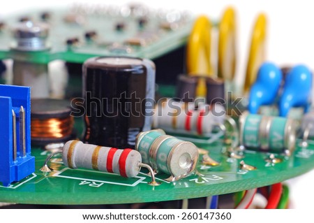 Electronic circuit board with radio components