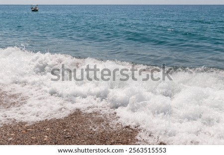 Similar – Image, Stock Photo raging sea with foam formation in the Atlantic Ocean