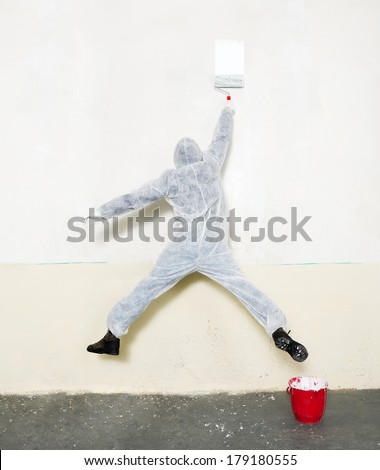 Crazy house painter/ house painter jumping