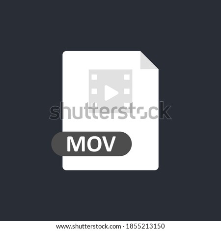Mov file icon. QuickTime Movie format file. Film icon. Vector
