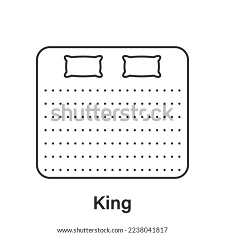 Mattress King Size Line Icon. Bed Size Dimension Linear Pictogram. Bed Length Measurement for Bedchamber in Hotel or Home Icon. Mattress Size. Editable Stroke. Isolated Vector Illustration.