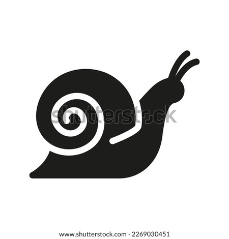 Snail Silhouette Icon. Slug in Shell Crawl Glyph Pictogram. Helix Slow Icon. Cute Escargot Moving. Slimy Eatable Spiral Mollusk on White Background. Wildlife Symbol. Isolated Vector Illustration.