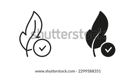 Feather Hypoallergenic Concept Silhouette and Line Icon Set. Feather Check Logo. Hypoallergenic Tested Cosmetic Product Black Symbol Collection. Soft Sensitive Skin Sign. Isolated Vector Illustration.