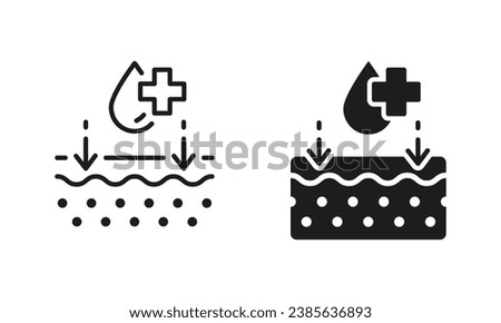 Medical Treatment, Skincare Therapy Symbol Collection. Healthy Beauty Clean Skin Line and Silhouette Black Icon Set. Dermatology Health Skin Check Pictogram. Isolated Vector Illustration.