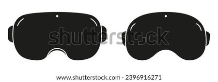 Virtual Reality Glasses Silhouette Icon Set. VR Technology Symbol Collection. Video Game Goggles Glyph Pictogram. Gaming Headset Solid Sign. Isolated Vector Illustration.