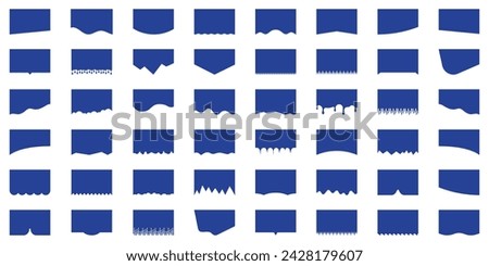 Divider Shape Set for Website Top Or Bottom Section. Separator For Poster, Banner, App. Waves, Curve Line, Drops, Abstract Form. Design Element Collection for Web Page. Isolated Vector Illustration.