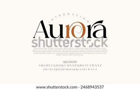 Aurora vector alphabet font for logo design