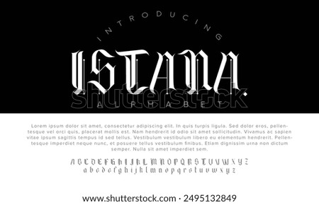 ISTANA alphabet letters font for logo