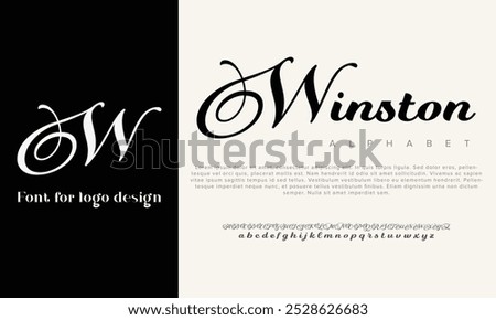 Winston vector alphabet font for logo design