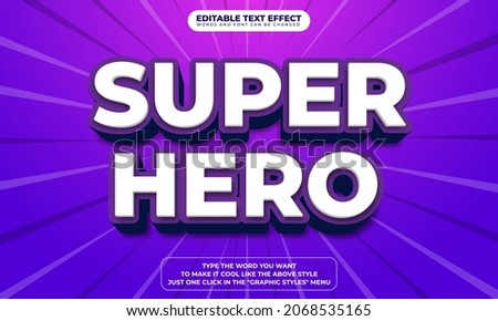 Super Hero 3D Text Style Effect with Editable Text