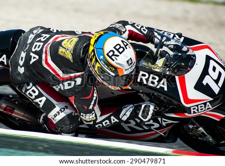 BARCELONA - JUNE 20: Rider at FIM CEV Repsol European Championship at Catalunya Circuit on June 20, 2015, Barcelona, Spain.