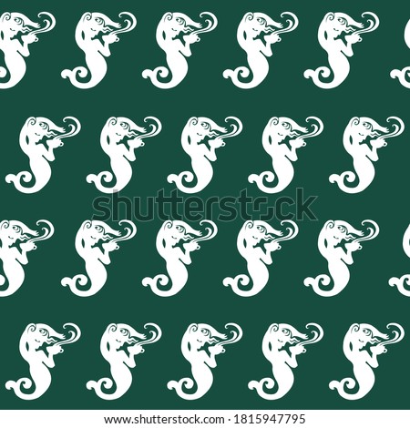 seamless texture starbucks Mermaid abstract silhouette emblem vector