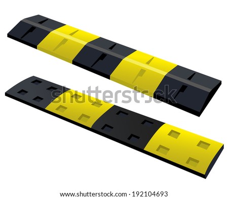 speed bump or obstacle on the road to reduce vehicle speed