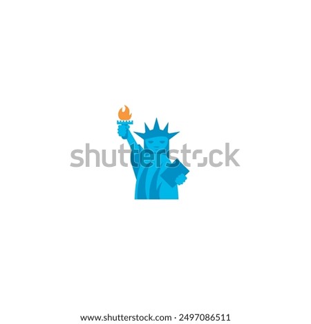 statue of liberty icon cartoon vector Cute statue of liberty cartoon vector illustration