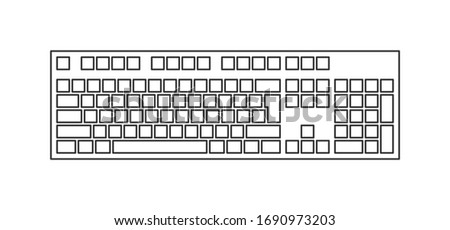 flat outline keyboard icon top view vector illustration