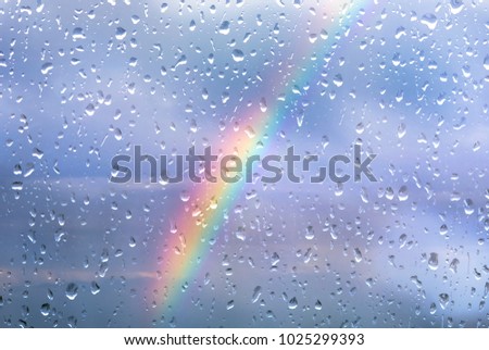 Image, Stock Photo Rainbow after a thunderstorm in Gembeck at Twistetal in the district of Waldeck-Frankenberg in Hesse, Germany